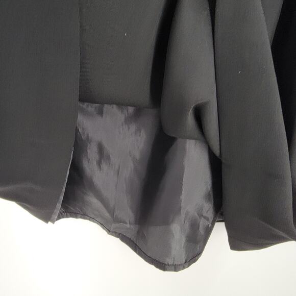 Mary McFadden Dress Womens 12 Black Sheath Lined White Stitch Neckline - Picture 10 of 14